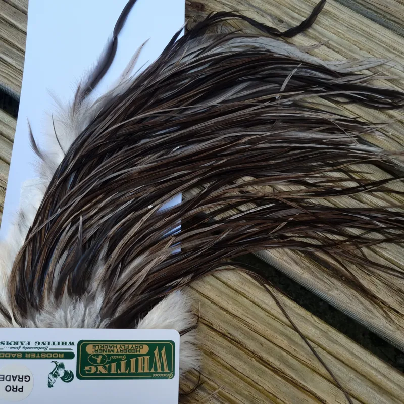 Whiting Hebert Miner Pro-Grade Dry Fly Rooster Saddle in Dark Gray Dun B Slate Gray to VERY Dark Gray Tying Approx 10 12 odd 14-4