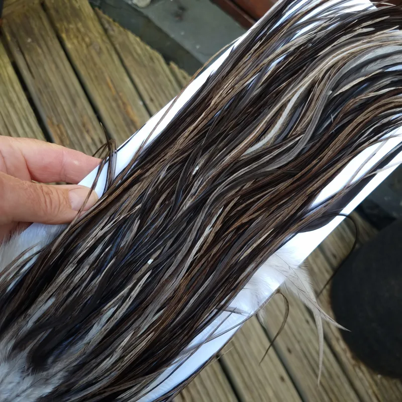Whiting Hebert Miner Pro-Grade Dry Fly Rooster Saddle in Dark Gray Dun B Slate Gray to VERY Dark Gray Tying Approx 10 12 odd 14-2