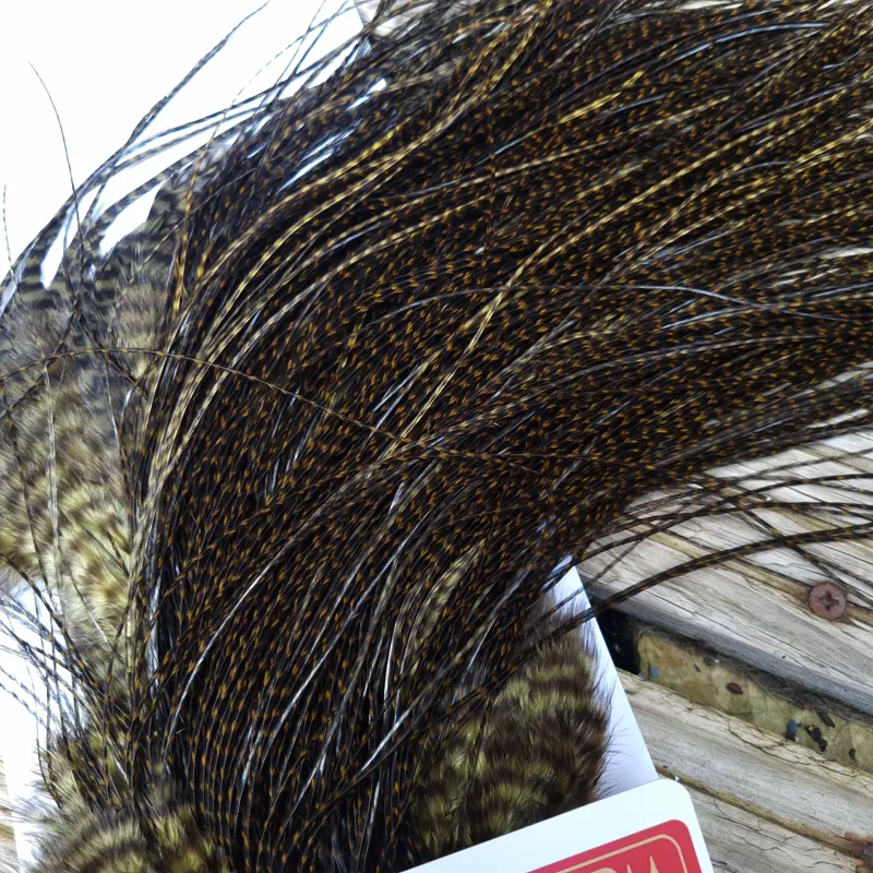 Whiting Pro-Grade Midge Rooster Saddle in Grizzly Dyed Dark Olive/ VERY DARK OLIVE GRIZZLY A Approx Tying Sizes Stuffed with 16/18/20/22/24/26 and out of sight-6