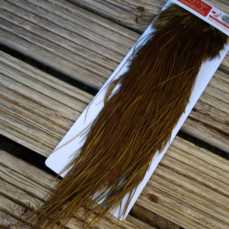 Whiting Pro-Grade Midge Rooster Saddle in White Dyed Dark Olive B Approx Tying Size 14 and stuffed with 16 18 20  and a few going smaller-4