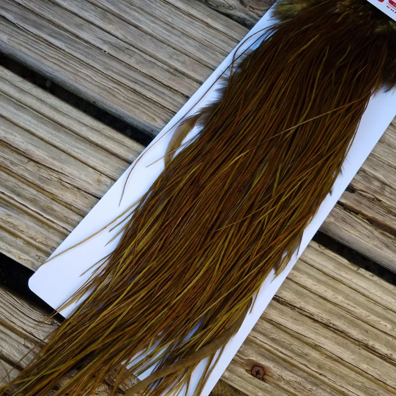 Whiting Pro-Grade Midge Rooster Saddle in White Dyed Dark Olive B Approx Tying Size 14 and stuffed with 16 18 20  and a few going smaller-5