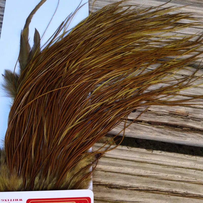 Whiting Pro-Grade Midge Rooster Saddle in White Dyed Dark Olive B Approx Tying Size 14 and stuffed with 16 18 20  and a few going smaller-6