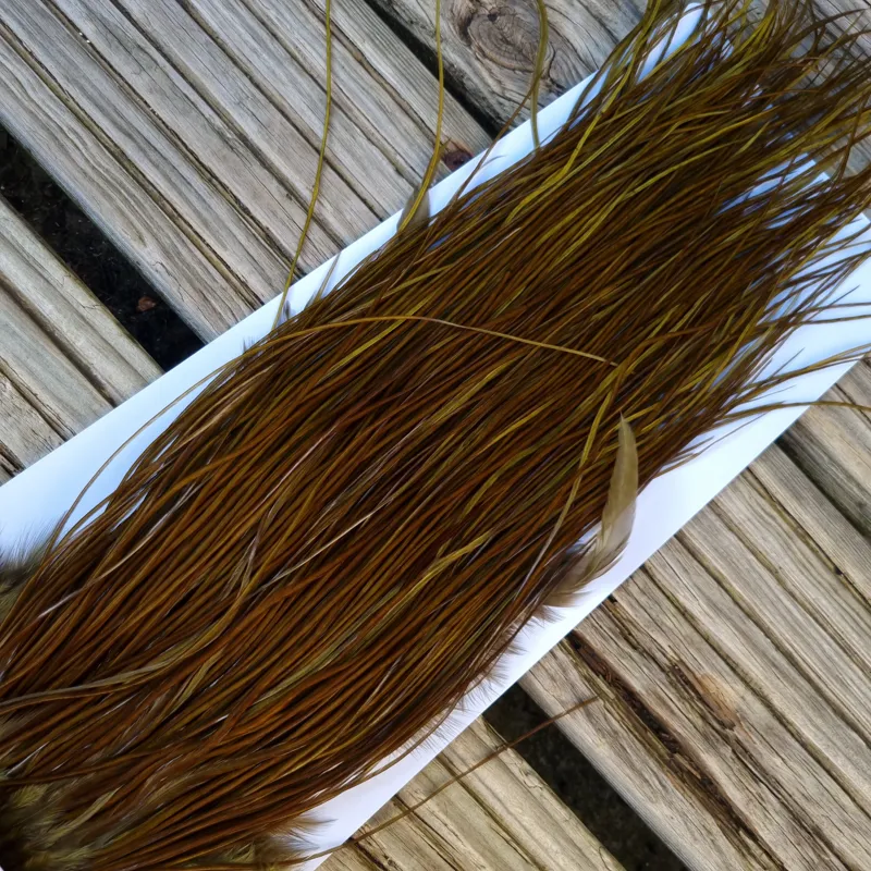 Whiting Pro-Grade Midge Rooster Saddle in White Dyed Dark Olive B Approx Tying Size 14 and stuffed with 16 18 20  and a few going smaller-7