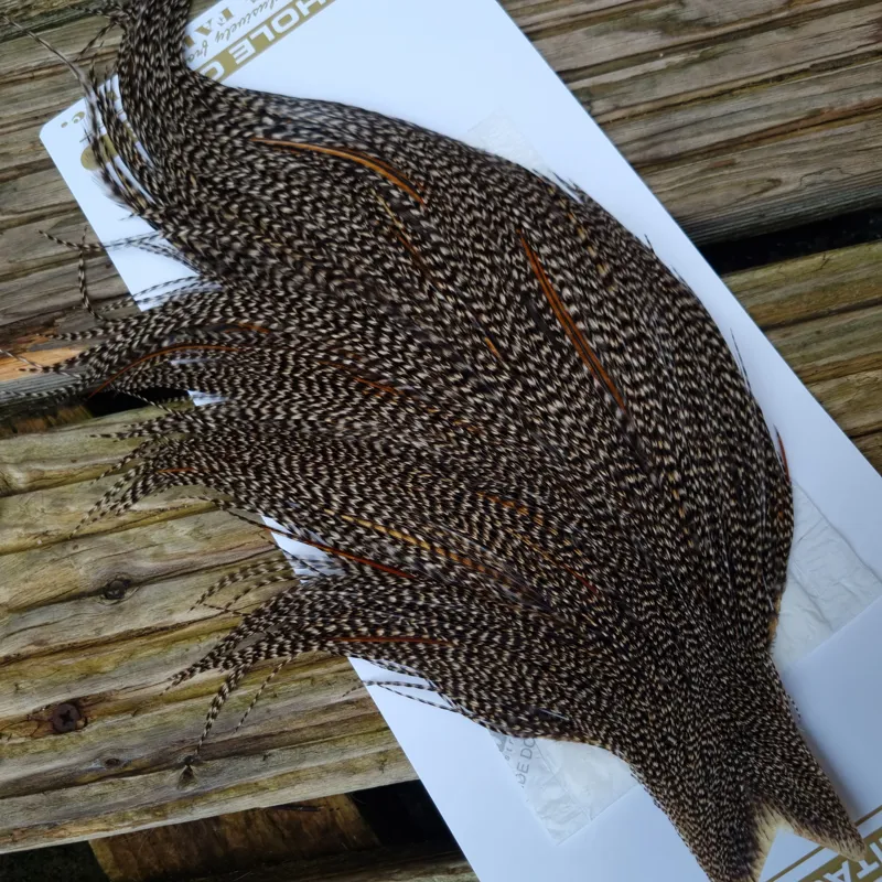 Whiting Heritage Hackles Rooster Cape in Mixed Colours E DARK GRIZZLY-2