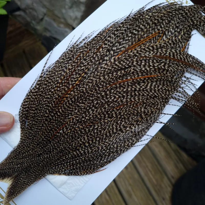 Whiting Heritage Hackles Rooster Cape in Mixed Colours E DARK GRIZZLY-3