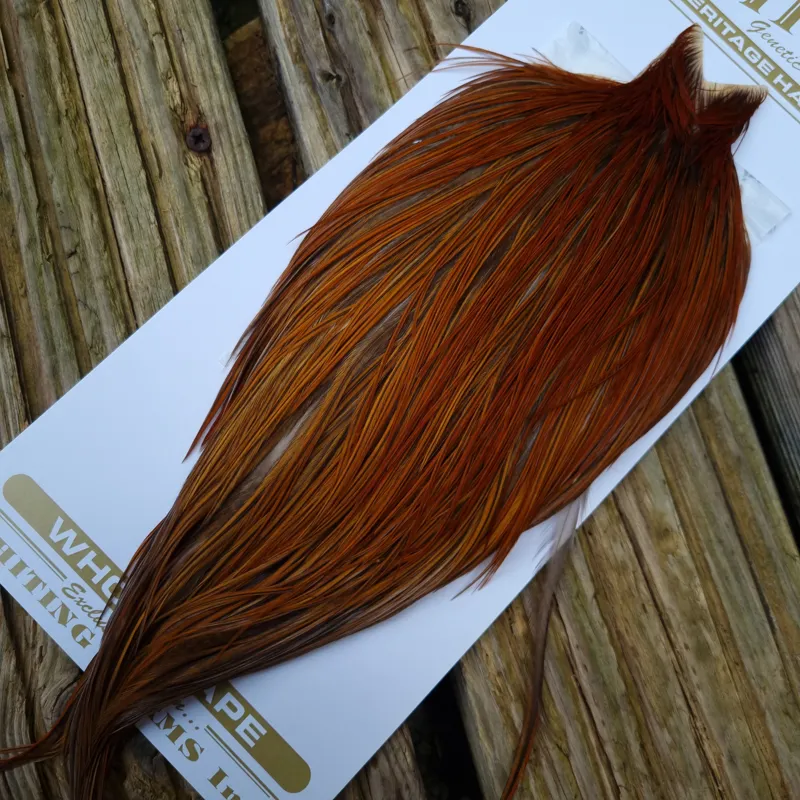 Whiting Heritage Hackles Rooster Cape in Mixed Colours Rusty Dun/Rusty F -4