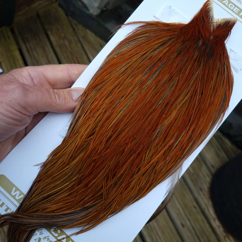 Whiting Heritage Hackles Rooster Cape in Mixed Colours Rusty Dun/Rusty F -1