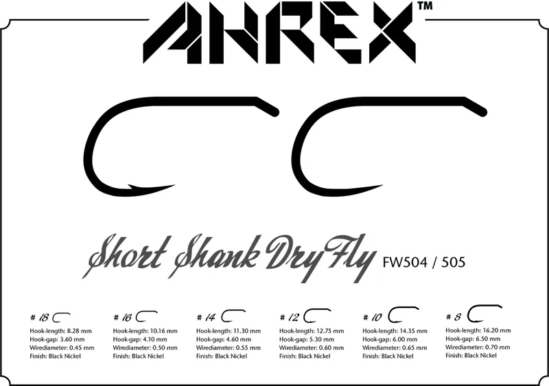 Ahrex FW504 Short Shank Dry Barbed Hook-1