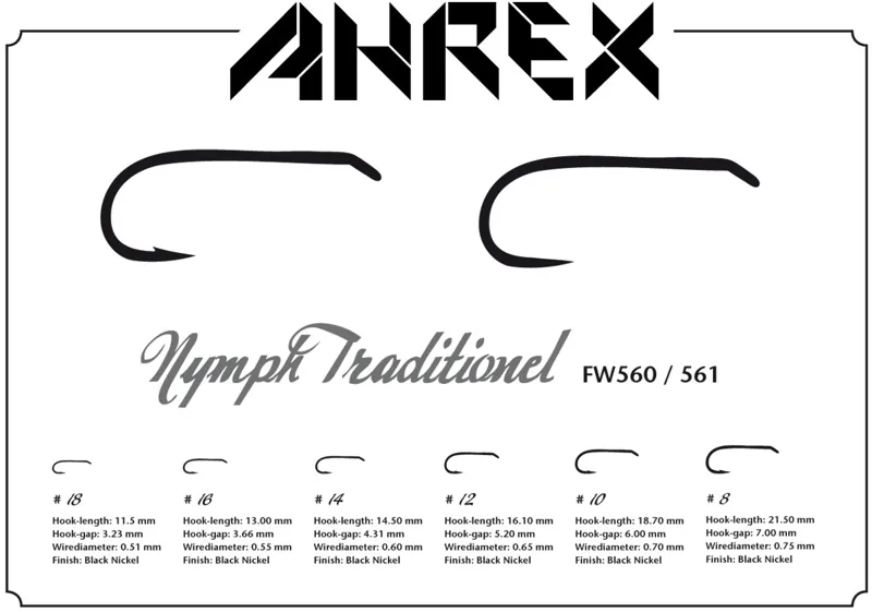 Ahrex FW560 Traditional Nymph Barbed Hook-1