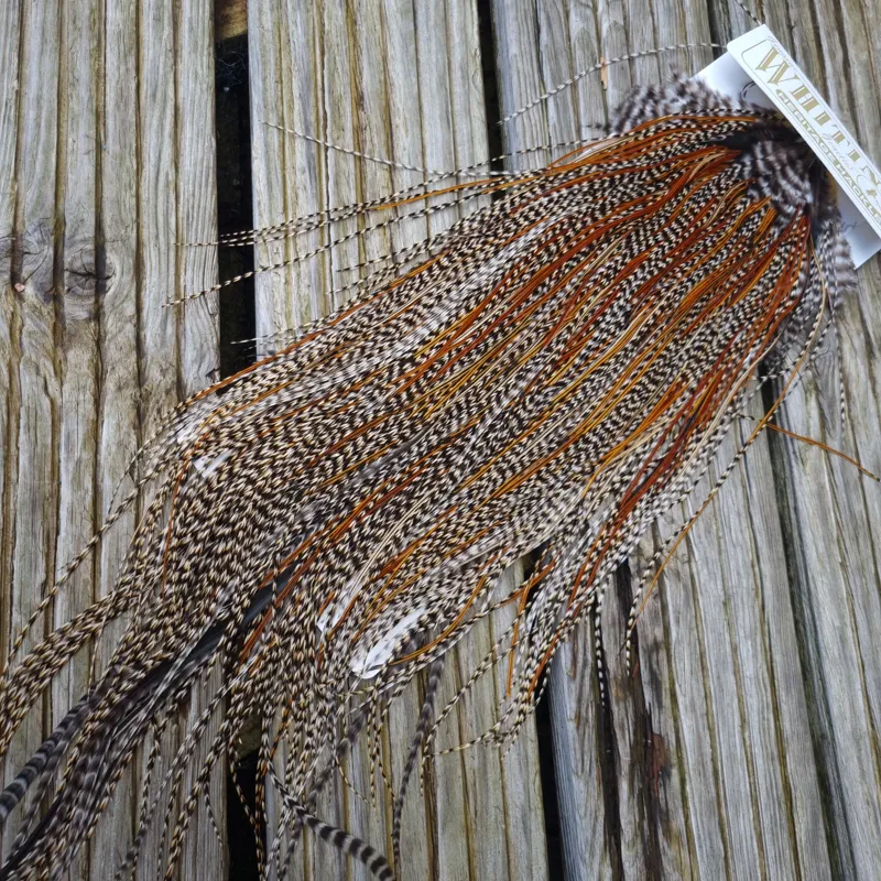Whiting Heritage Hackles Rooster Saddle in Mixed Colours G CREE/Grizzly/Furnace/Greenwell's Tying Approx 12/14 with the odd 16-3