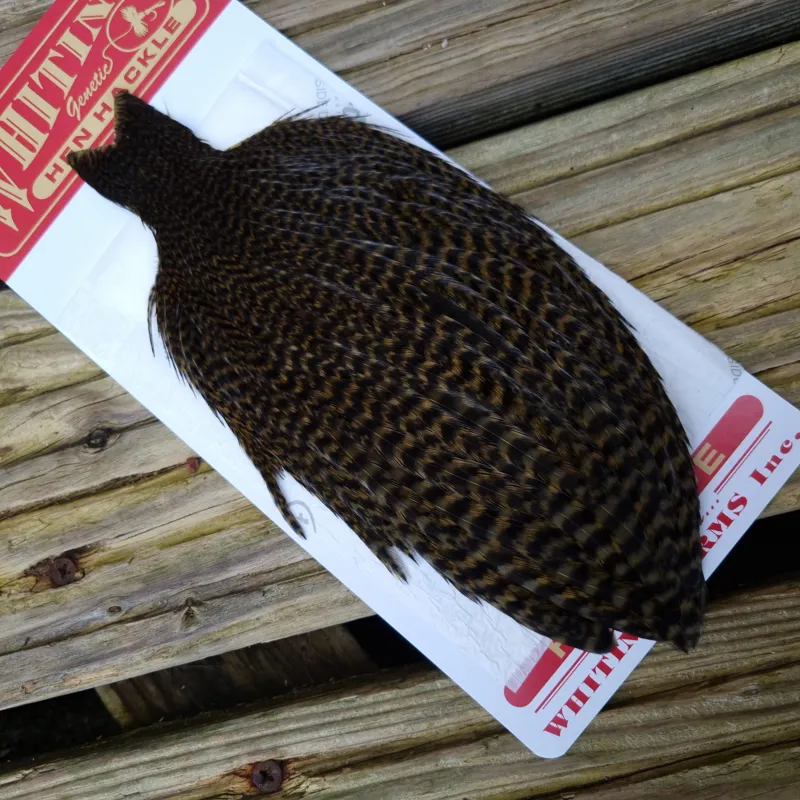 Whiting Hen Cape in Grizzly Dyed Dark Olive A