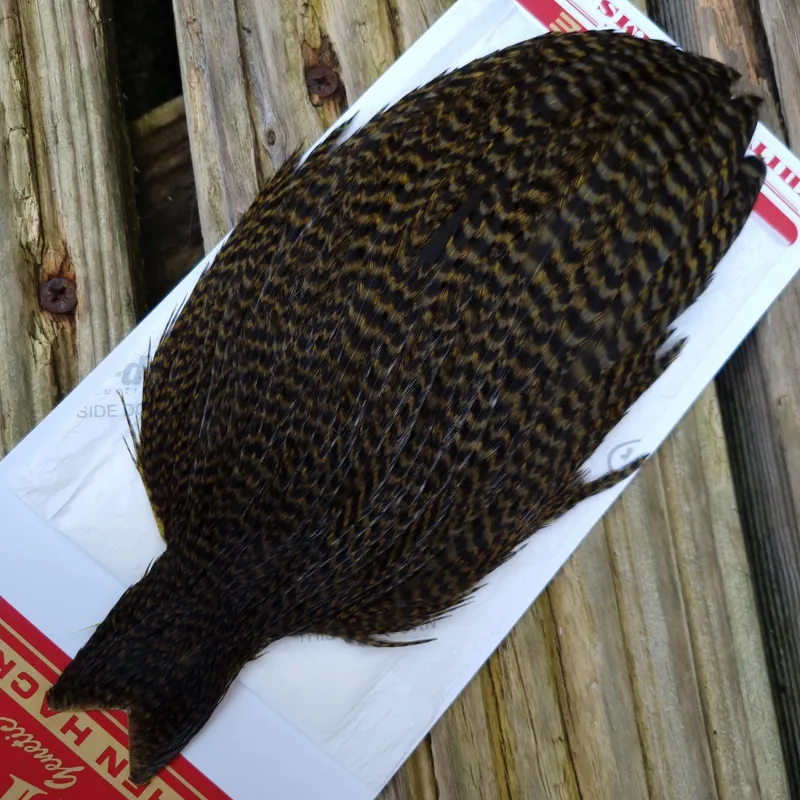 Whiting Hen Cape in Grizzly Dyed Dark Olive A-1