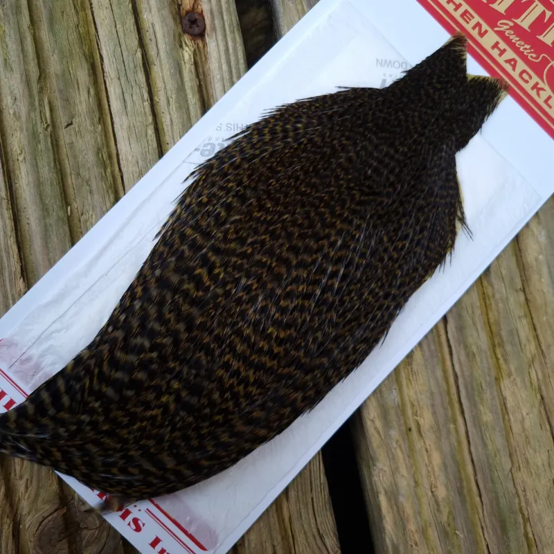 Whiting Hen Cape in Grizzly Dyed Dark Olive B