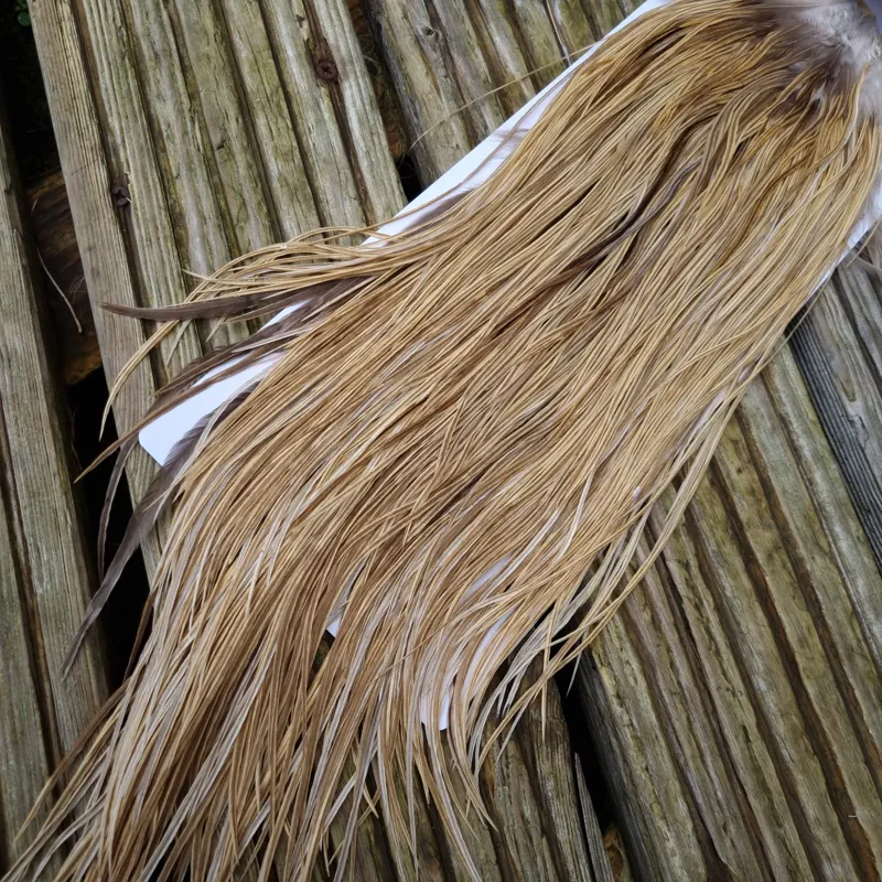 Whiting Heritage Hackles Rooster Saddle in Mixed Colours H Light/Medium and Dark Champagne Badger Tying Approx 12/14/16      -2