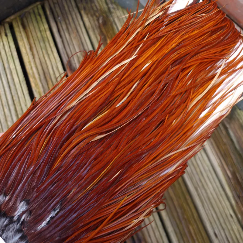 Whiting Heritage Hackles Rooster Saddle in Mixed Colours C Medium to Dark Red Game Tying Approx 10/12/14-6