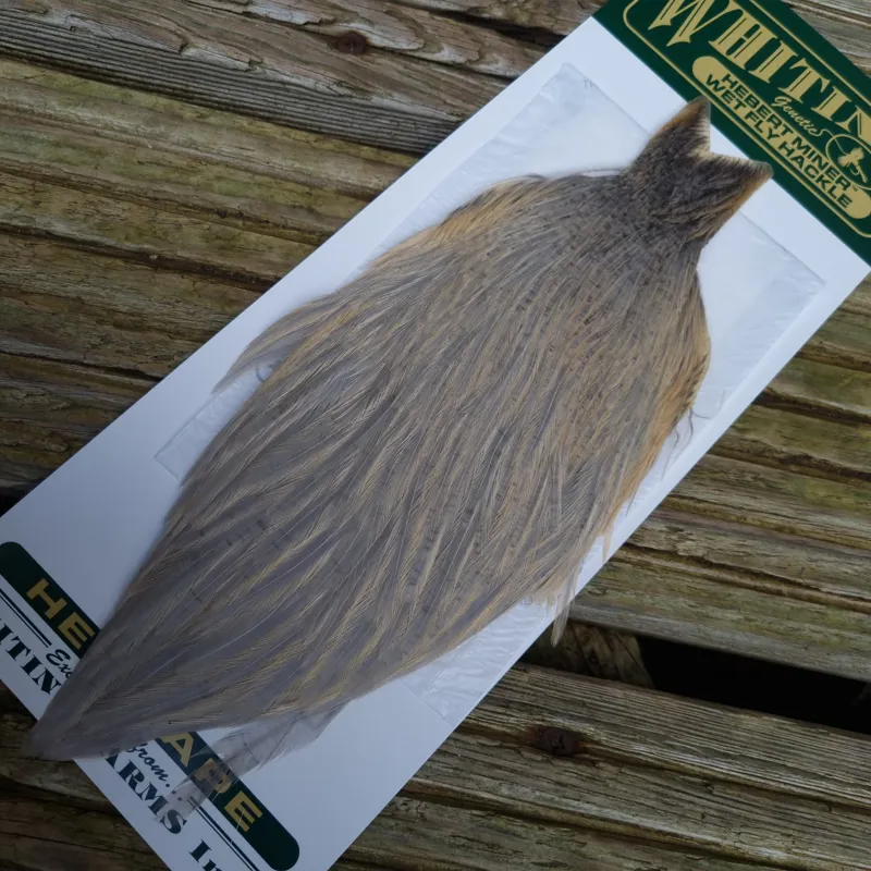 Whiting Hebert Miner Hen Cape in Light Gray Dun