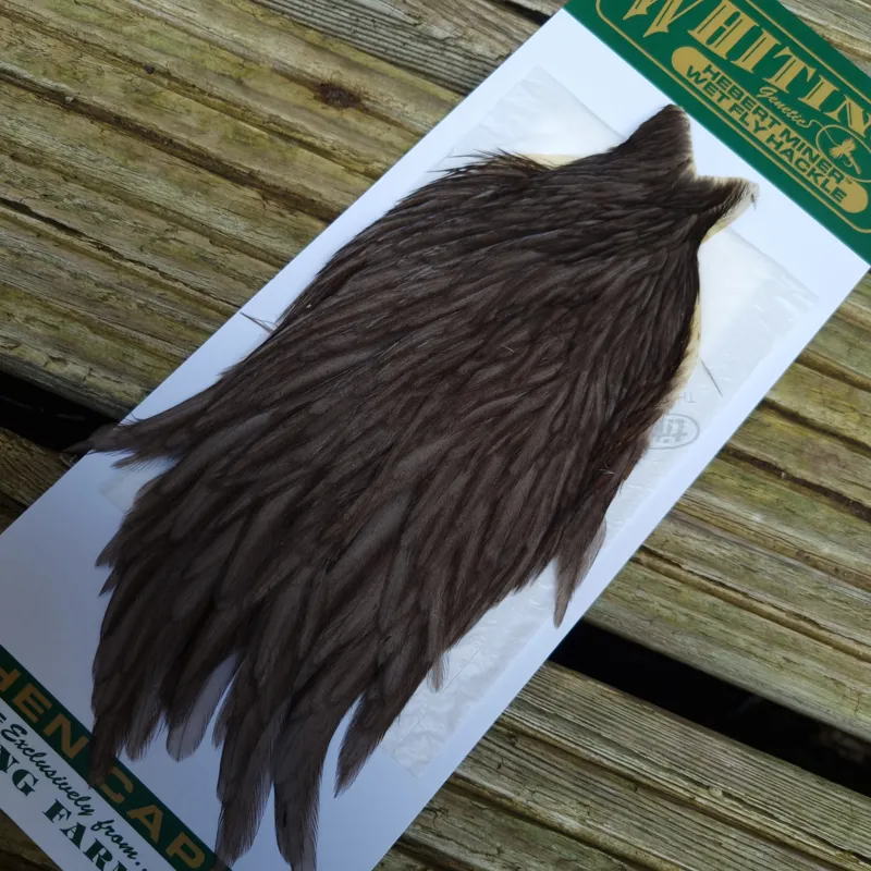 Whiting Hebert Miner Hen Cape in Dark Gray Dun