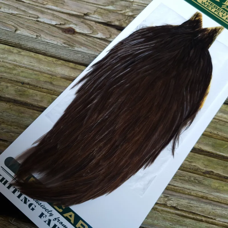 Whiting Hebert Miner Hen Cape in Dark Brown Dun