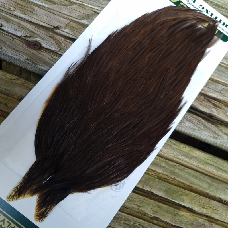 Whiting Hebert Miner Hen Cape in Dark Brown Dun-3