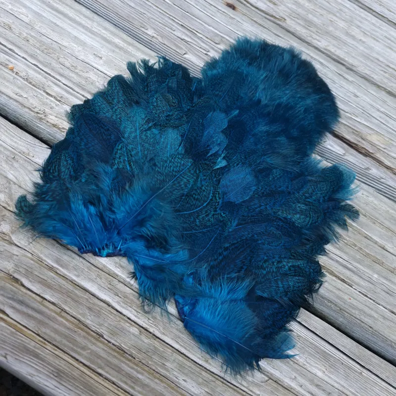 Whiting Coq de Leon Hen Soft Hackle with Chickabou in Speckled Kingfisher Blue-3