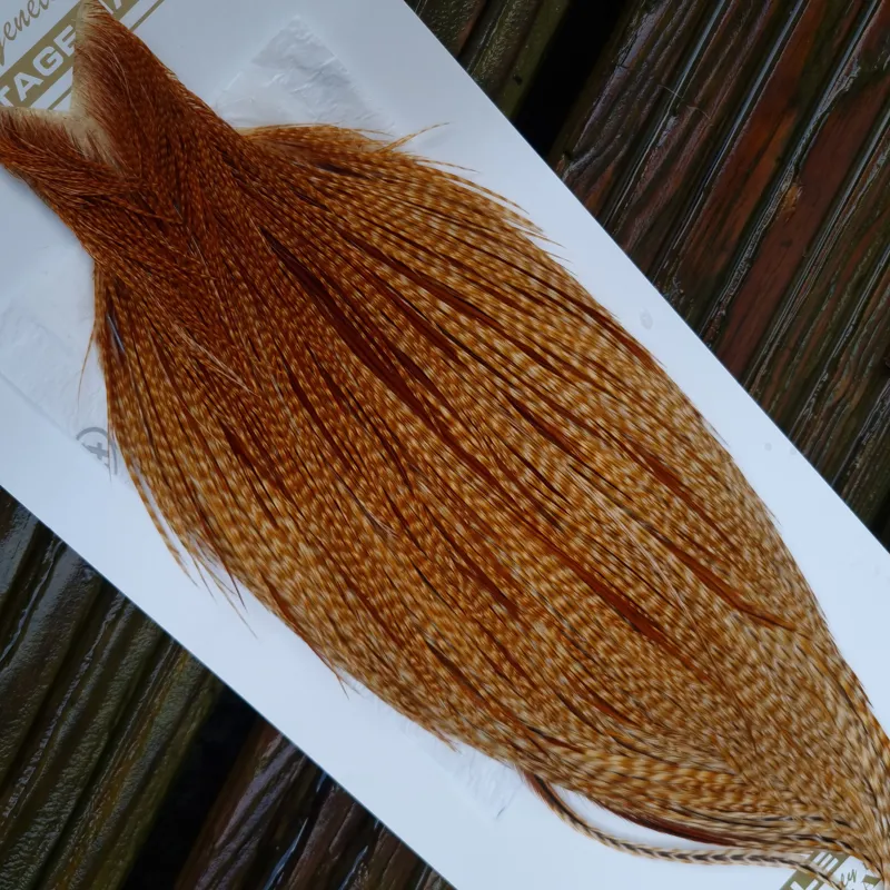 Whiting Heritage Hackles Rooster Cape in Mixed Colours V Medium Barred Ginger-3