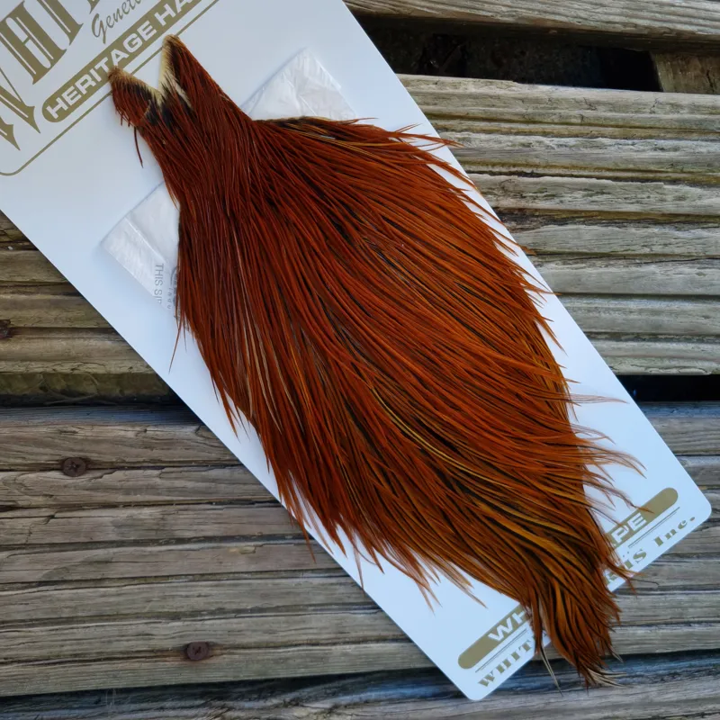 Whiting Heritage Hackles Rooster Cape in Mixed Colours P RED GAME/Furnace-2