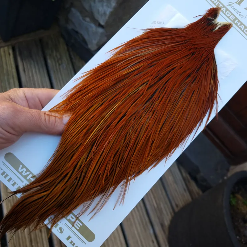 Whiting Heritage Hackles Rooster Cape in Mixed Colours P RED GAME/Furnace-1