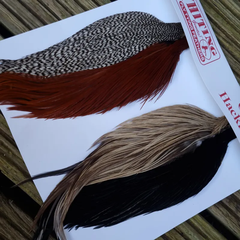Whiting Introductory Dry Fly Hackle Pack 3 Grizzly/Brown/Champagne Badger/Black