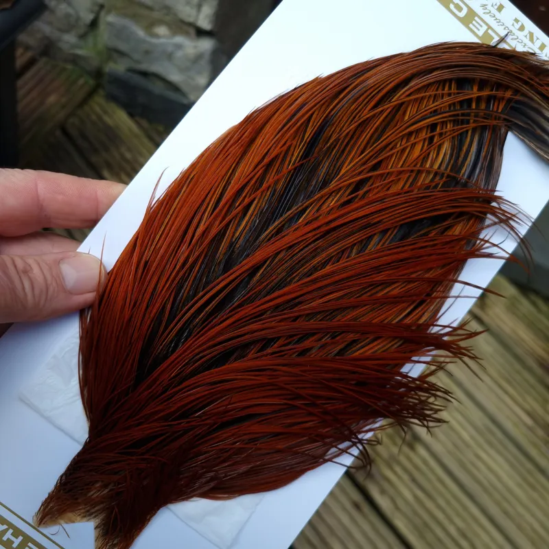Whiting Heritage Hackles Rooster Cape in Mixed Colours J Medium Red Game/Furnace Hackles-7