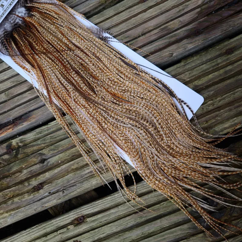 Whiting Heritage Hackles Rooster Saddle in Mixed Colours K Barred Medium Ginger/Brassy Dun/Furnace/Greenwell's Tying Approx Some 12 and STUFFED with 14/16/18-4