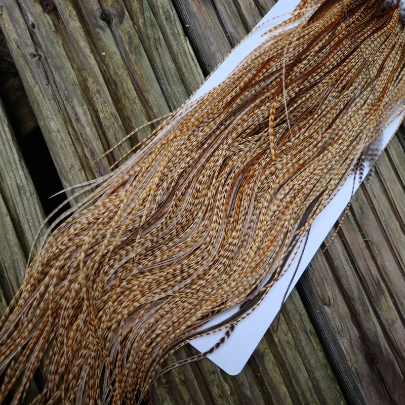 Whiting Heritage Hackles Rooster Saddle in Mixed Colours K Barred Medium Ginger/Brassy Dun/Furnace/Greenwell's Tying Approx Some 12 and STUFFED with 14/16/18-2