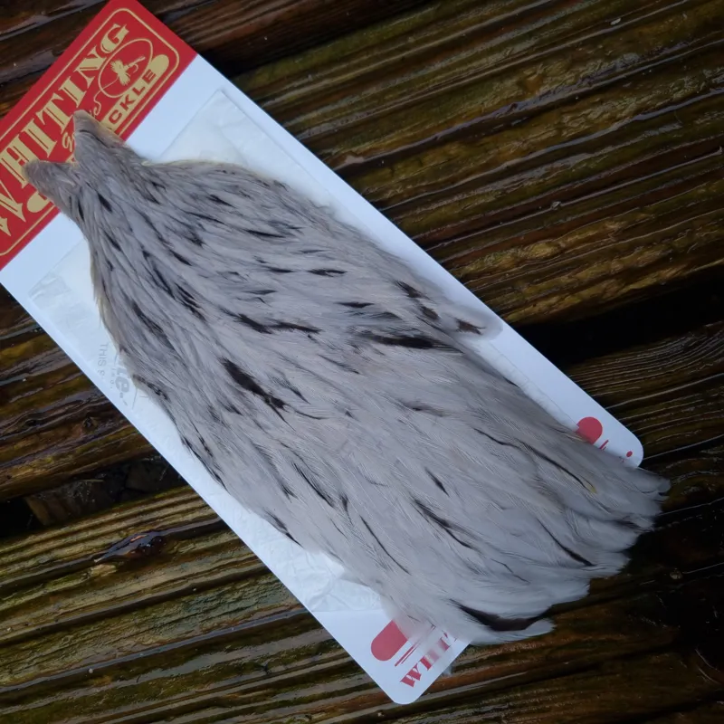 Whiting Hen Cape in White Dyed Light Dun A-1