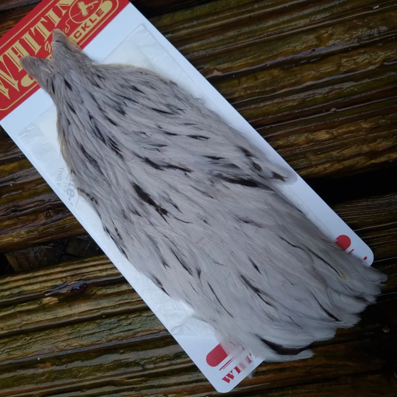 Whiting Hen Cape in White Dyed Light Dun A-3