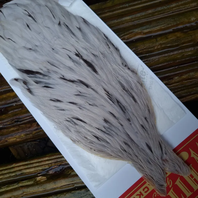 Whiting Hen Cape in White Dyed Light Dun A