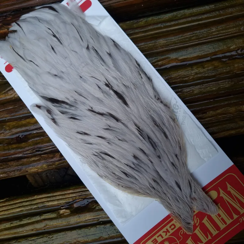 Whiting Hen Cape in White Dyed Light Dun A-2