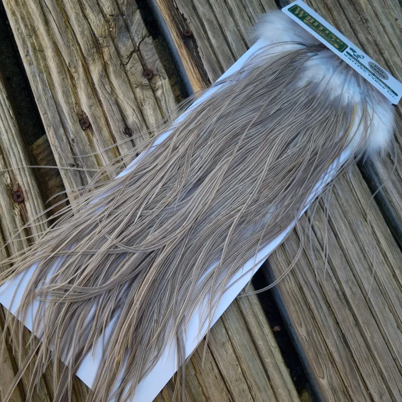 Whiting Hebert Miner Pro-Grade Dry Fly Rooster Saddle in Light Gray Dun A/ Light Blue Dun Tying Approx 10/12/14-1
