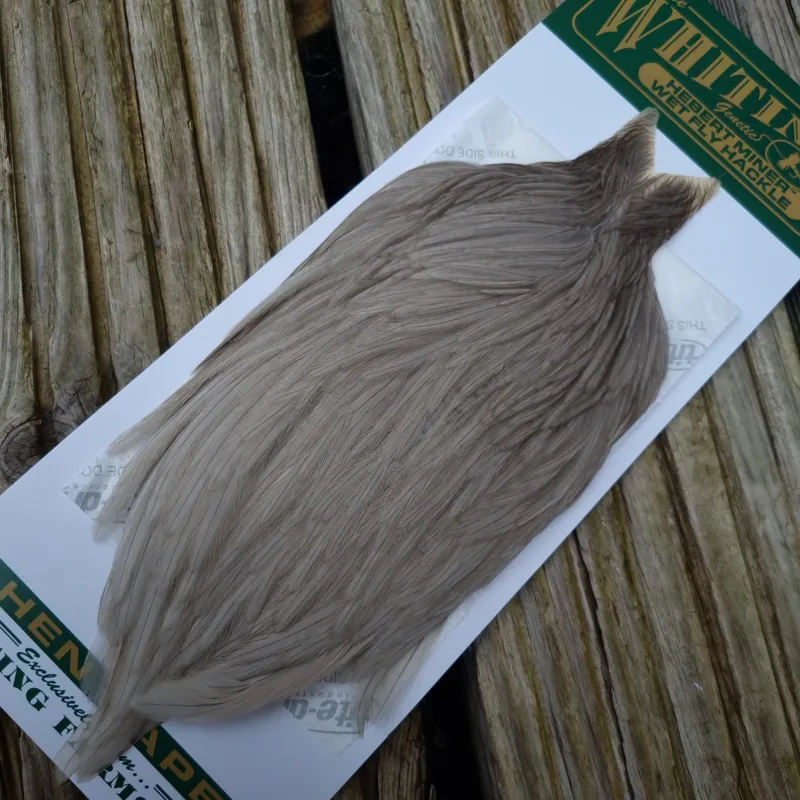 Whiting Hebert Miner Hen Cape in Light Gray Dun B-2