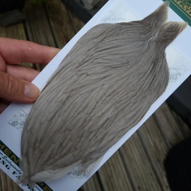 Whiting Hebert Miner Hen Cape in Light Gray Dun B-1