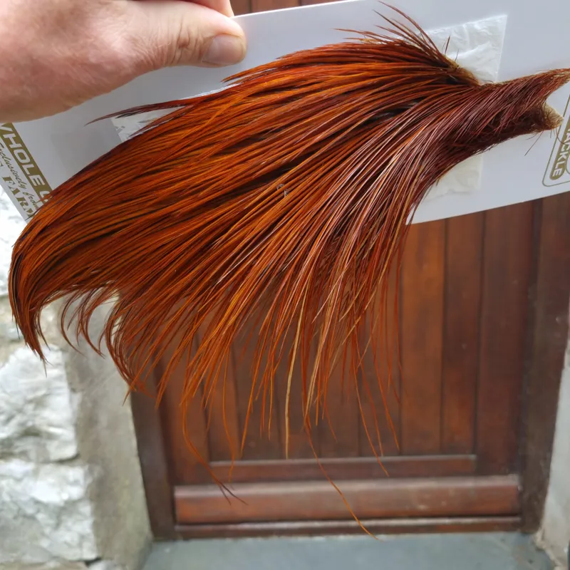 Whiting Heritage Hackles Rooster Cape in Mixed Colours M Red Game/Furnace-1
