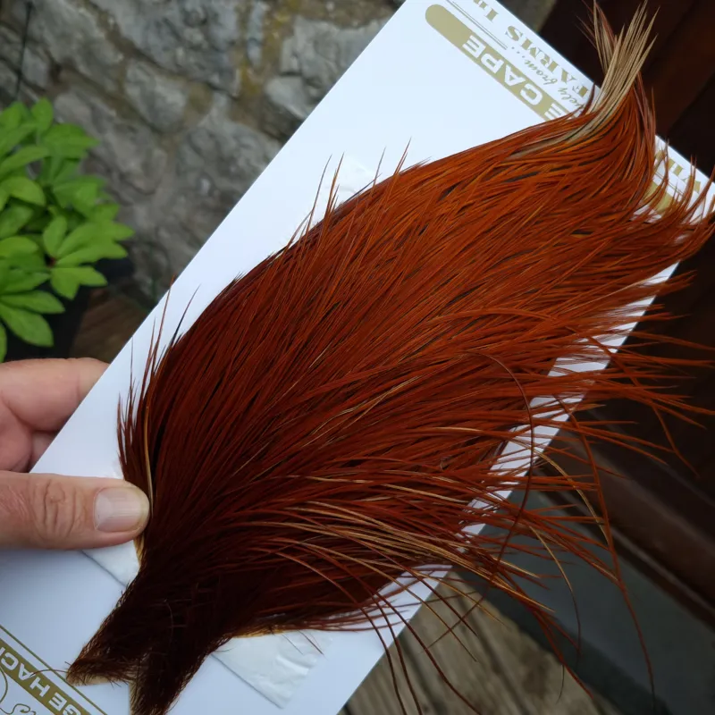 Whiting Heritage Hackles Rooster Cape in Mixed Colours M Red Game/Furnace-5