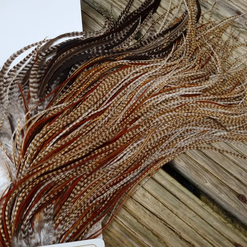 Whiting Heritage Hackles Rooster Saddle in Mixed Colours M Dun Cree/Dun Grizzly/Rusty Dun/Furnace Approx tying sizes 12/14/16-7