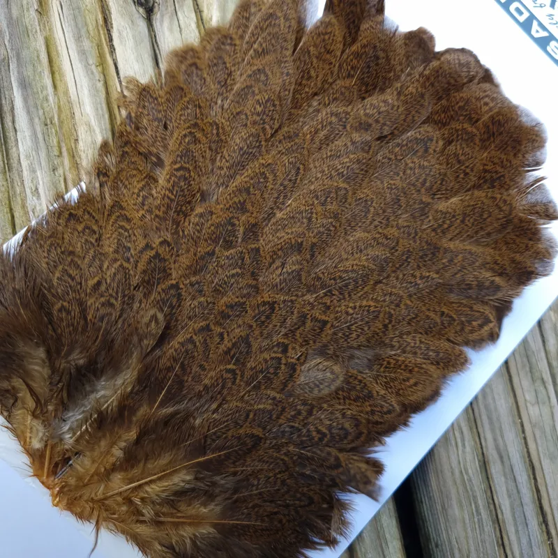 Whiting Brahma Hen Saddle in March Brown