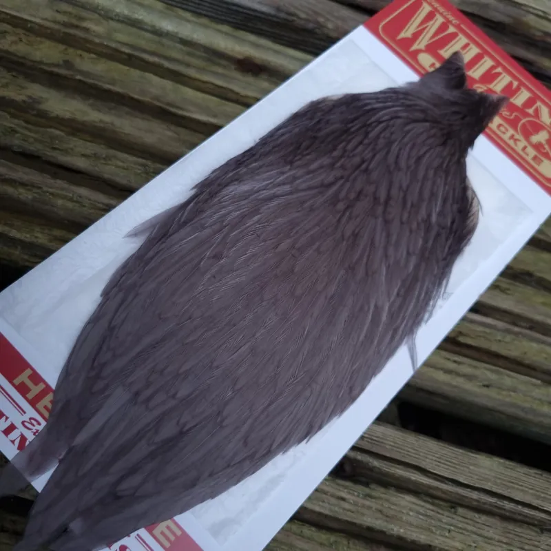 Whiting Hen Cape in White Dyed Medium Dun A-1