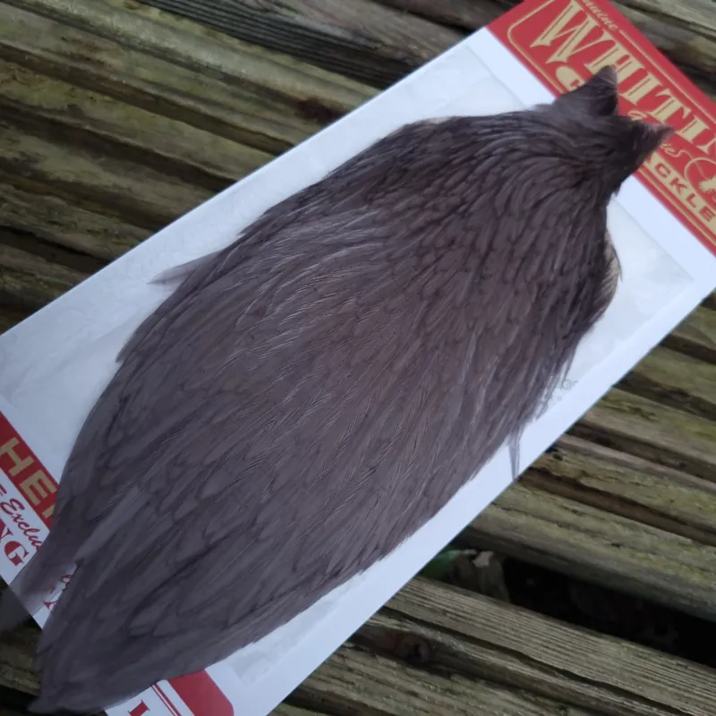 Whiting Hen Cape in White Dyed Medium Dun A-4