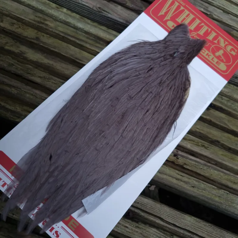 Whiting Hen Cape in White Dyed Medium Dun C-2