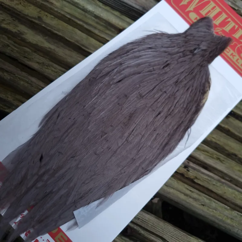 Whiting Hen Cape in White Dyed Medium Dun C