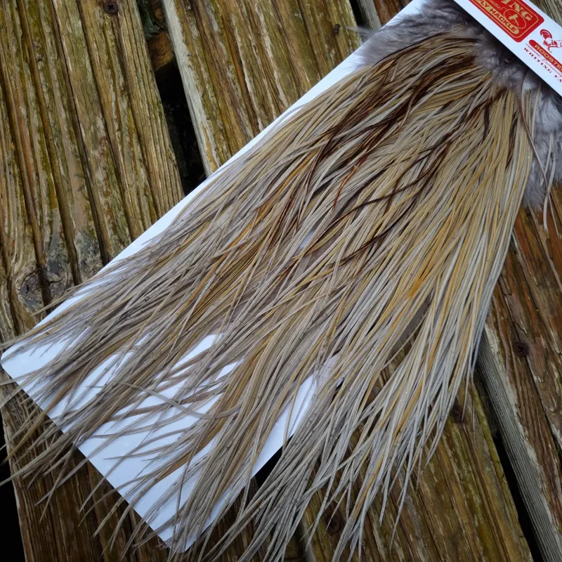 Whiting Pro-Grade Midge Rooster Saddle in Medium Dun A Approx tying sizes  14/16/18 and a few going smaller-3