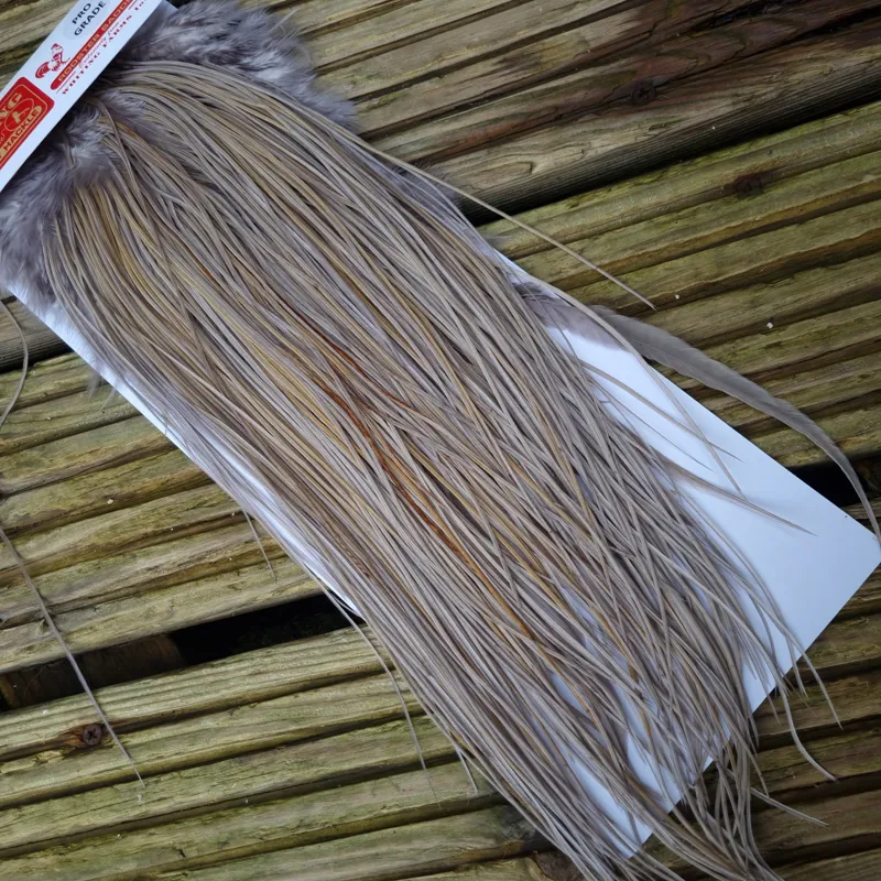 Whiting Pro-Grade Midge Rooster Saddle in Medium Dun A Approx tying sizes  14/16/18/20/22/24 and out of sight-3