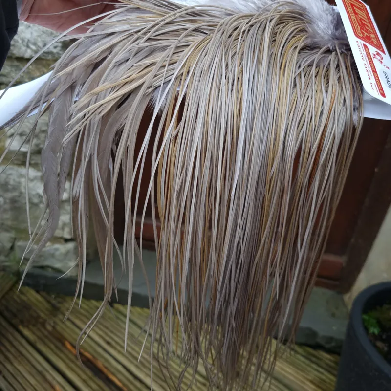 Whiting Pro-Grade Midge Rooster Saddle in Medium Dun A Approx tying sizes  14/16/18/20/22/24 and out of sight-5