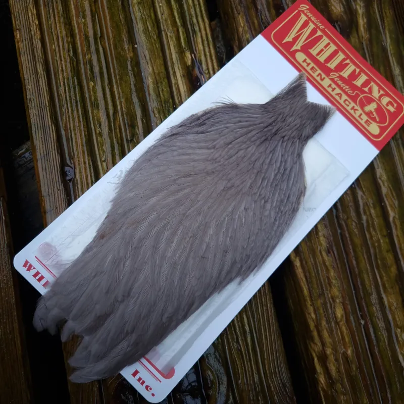 Whiting Hen Cape in White Dyed Medium Dun B-2